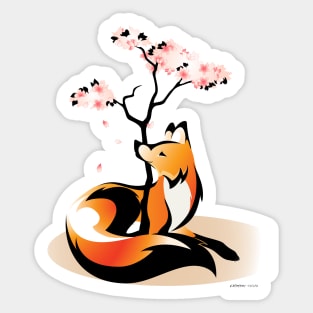 Sakura Kitsune Sticker